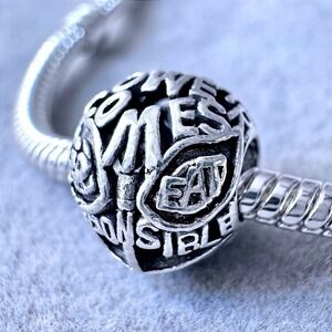 Marvel Spider-Man Great Power Great Responsibility Charm fits PANDORA